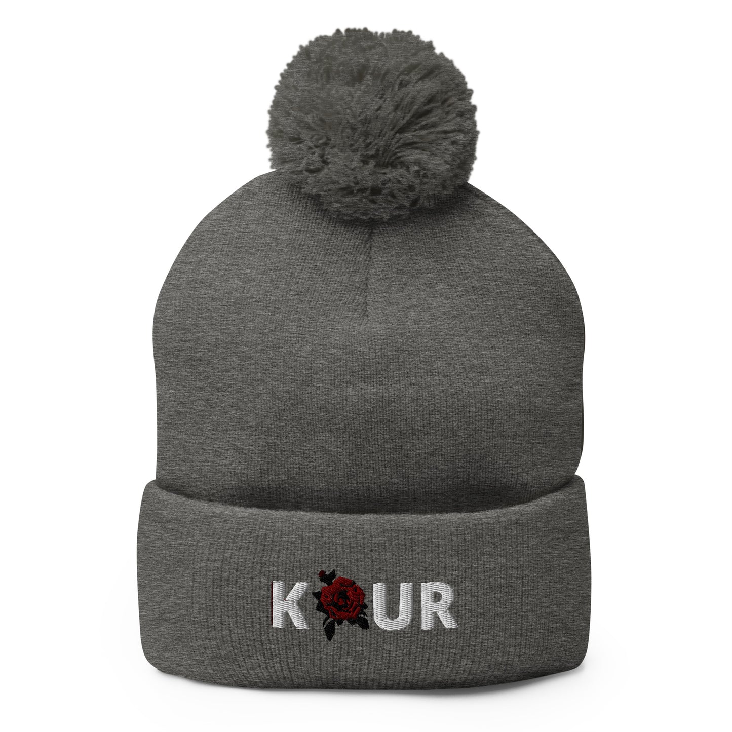 KAUR Pom-Pom Beanie (White Writing)