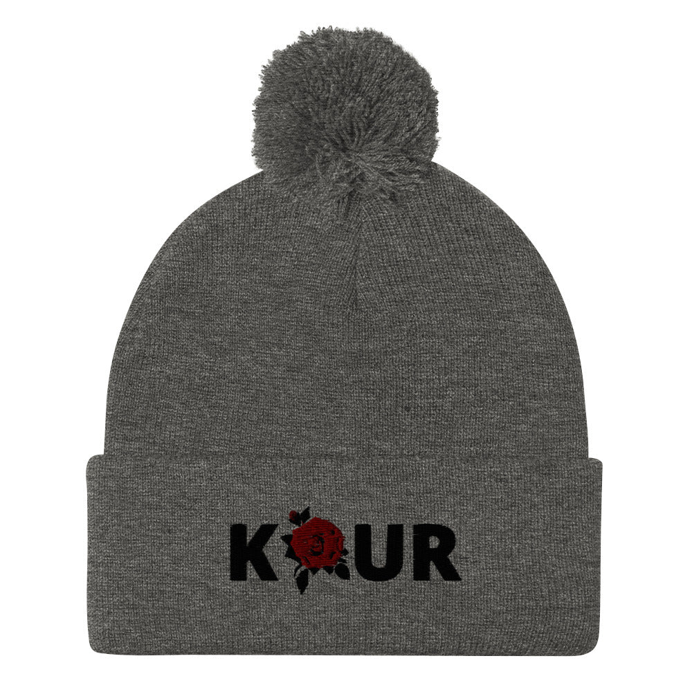 Kaur Pom-Pom Beanie (Dark Writing)