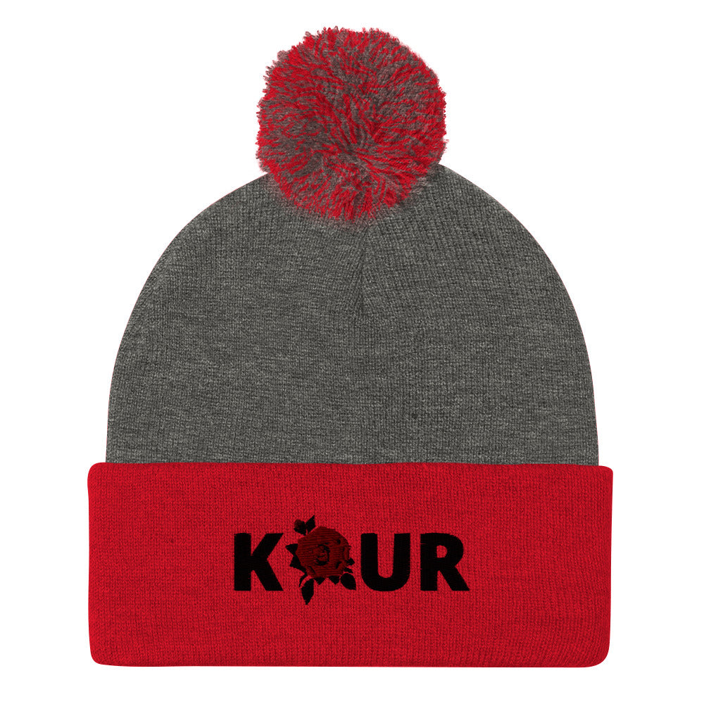 Kaur Pom-Pom Beanie (Dark Writing)