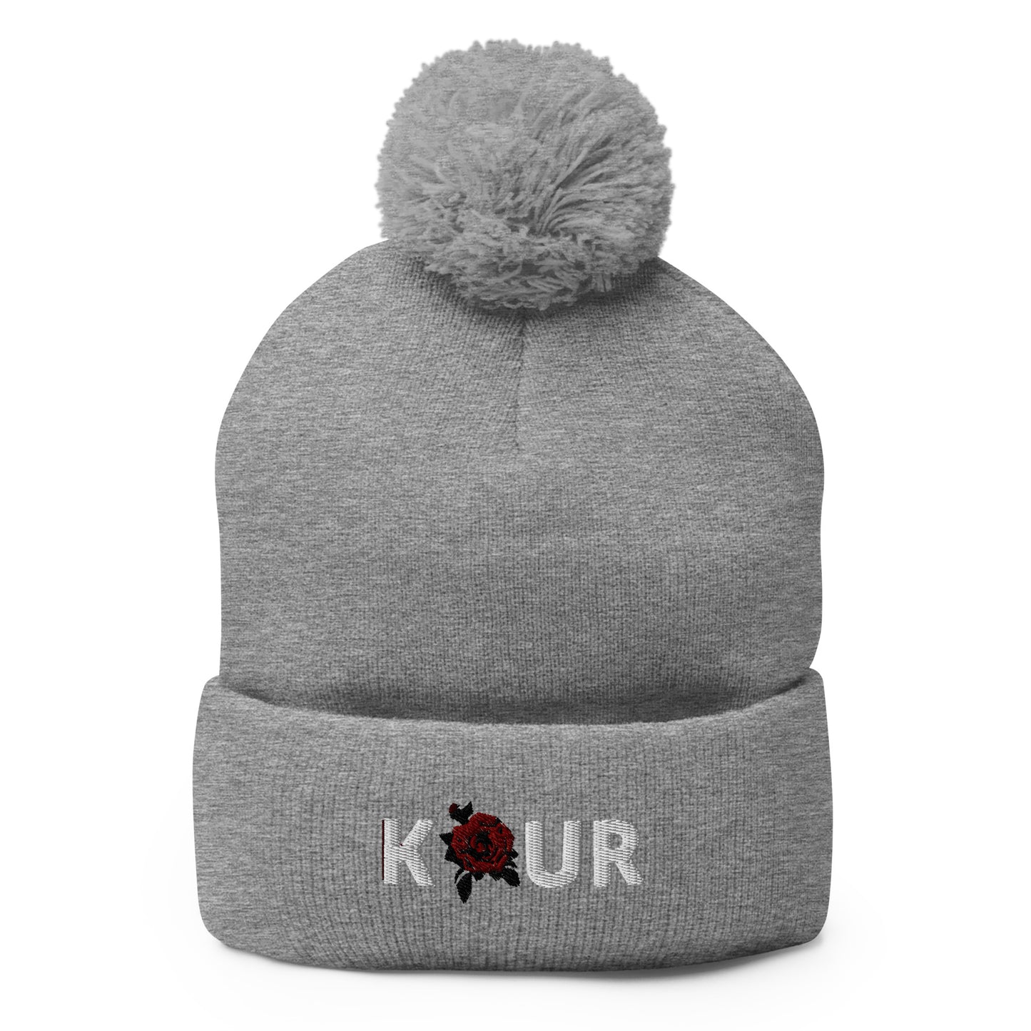 KAUR Pom-Pom Beanie (White Writing)