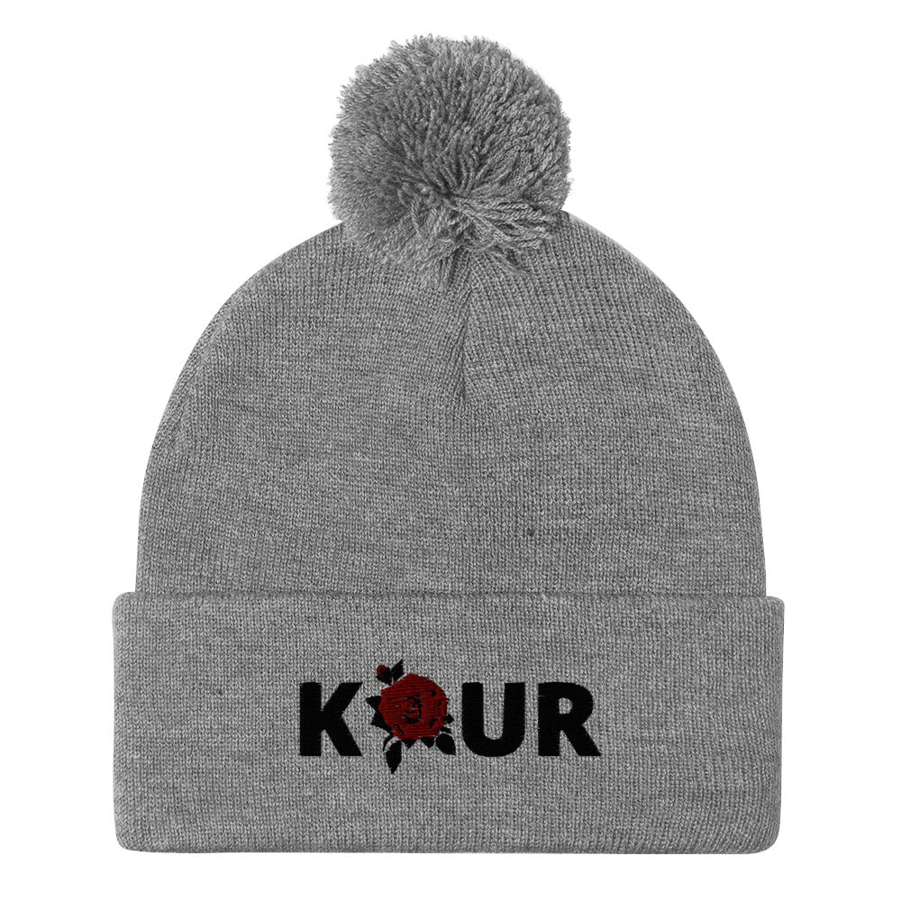 Kaur Pom-Pom Beanie (Dark Writing)