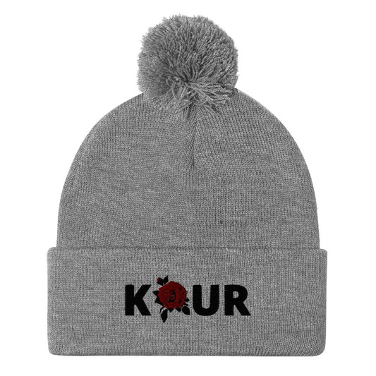 Kaur Pom-Pom Beanie (Dark Writing)