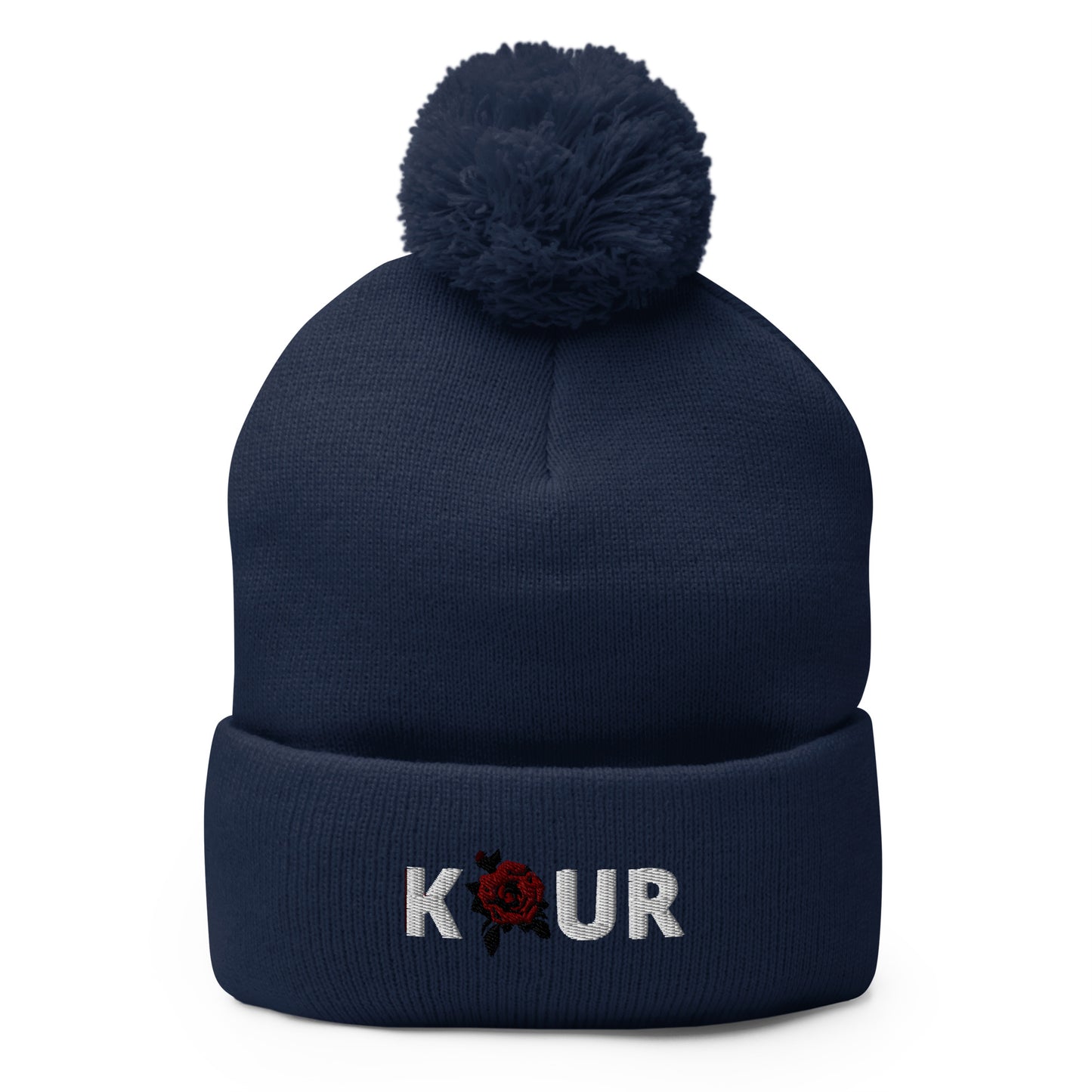 KAUR Pom-Pom Beanie (White Writing)